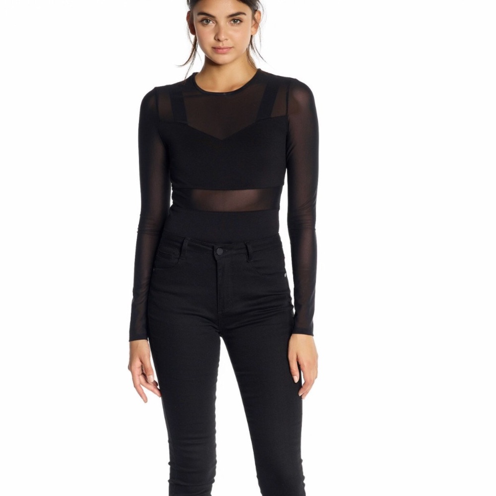 KENDALL+KYLIE BRALETTE MESH BODYSUIT